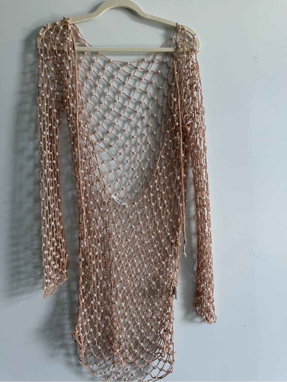 Tularosa Rose Gold Knit Net Swim Coverup